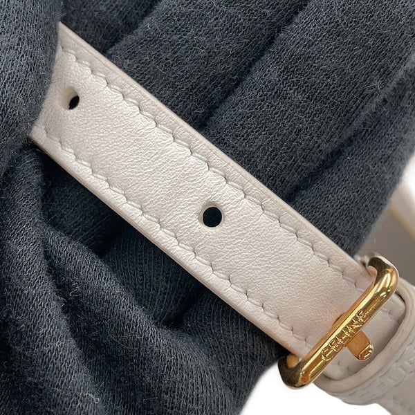 セリーヌ ショルダーバッグ キュイル トリオンフ レザー 198153 CELINE ワンショルダー 白