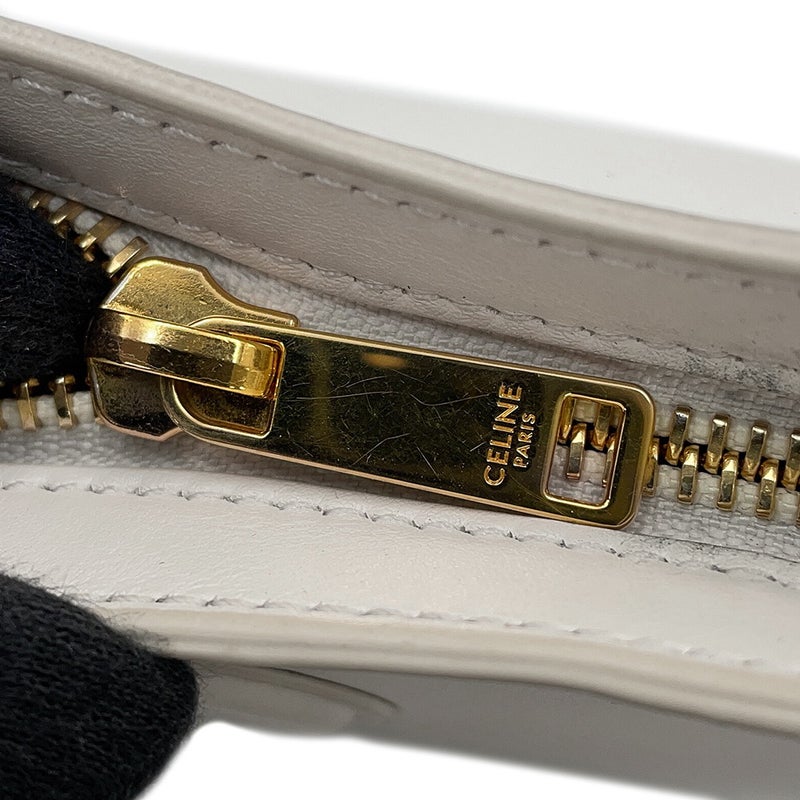 セリーヌ ショルダーバッグ キュイル トリオンフ レザー 198153 CELINE ワンショルダー 白