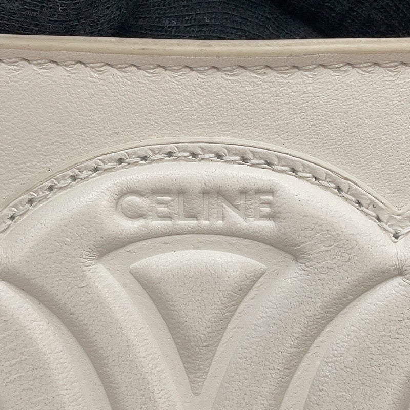 セリーヌ ショルダーバッグ キュイル トリオンフ レザー 198153 CELINE ワンショルダー 白