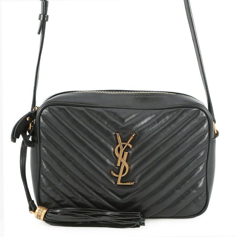 サンローランパリ ショルダーバッグ ルー カメラバッグ レザー 612544 SAINT LAURENT PARIS 黒 タッセル付き