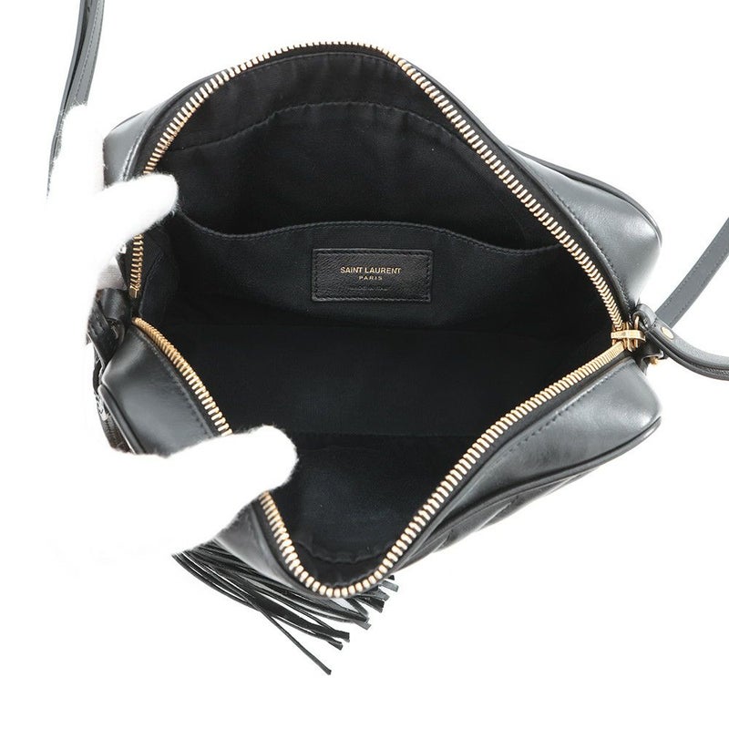 サンローランパリ ショルダーバッグ ルー カメラバッグ レザー 612544 SAINT LAURENT PARIS 黒 タッセル付き