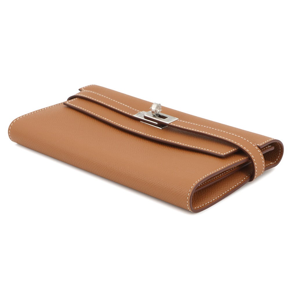 エルメス 長財布 ケリーウォレット ロング ゴールド/シルバー金具
