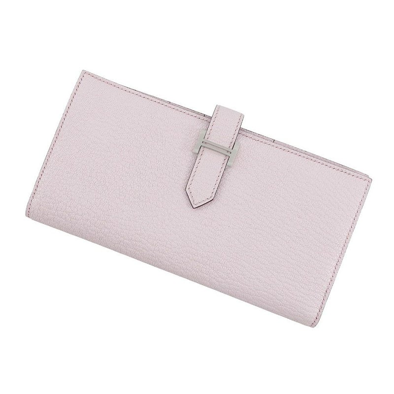エルメス 長財布 ベアンスフレ モーヴペール/シルバー金具 シェブルミゾル K刻印 HERMES 財布 シェーブル