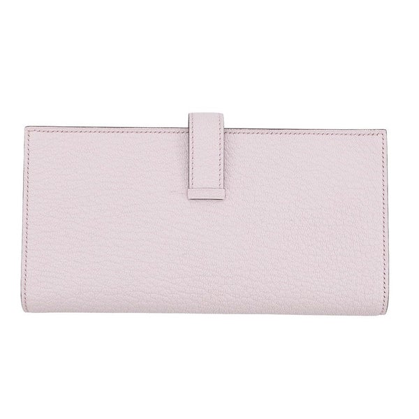 エルメス 長財布 ベアンスフレ モーヴペール/シルバー金具 シェブルミゾル K刻印 HERMES 財布 シェーブル