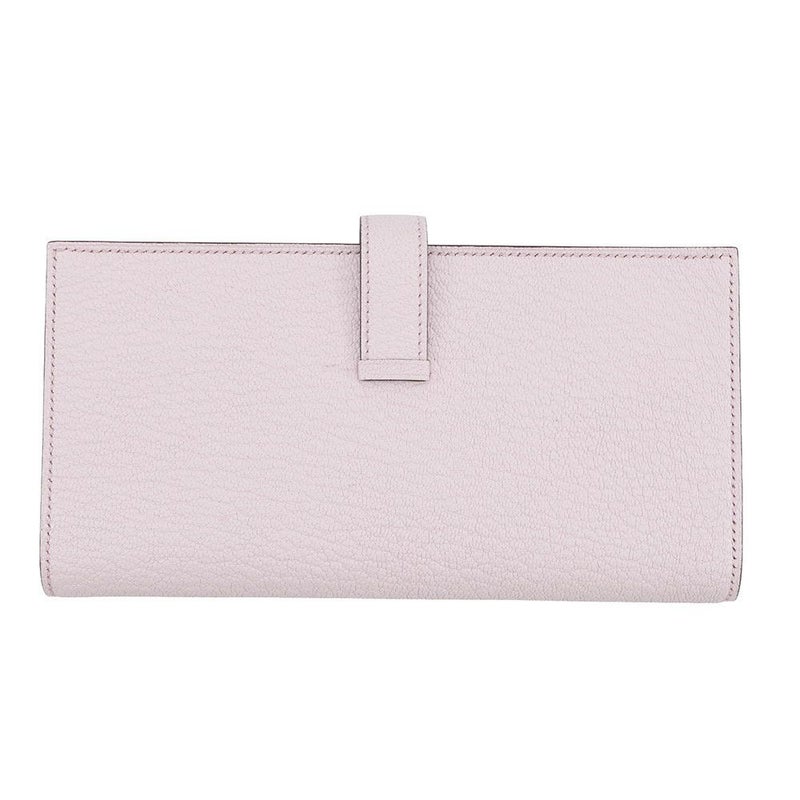 エルメス 長財布 ベアンスフレ モーヴペール/シルバー金具 シェブルミゾル K刻印 HERMES 財布 シェーブル