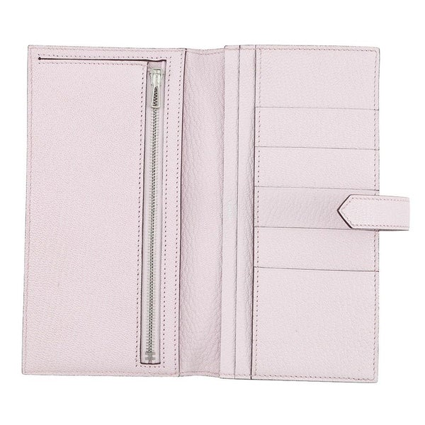 エルメス 長財布 ベアンスフレ モーヴペール/シルバー金具 シェブルミゾル K刻印 HERMES 財布 シェーブル