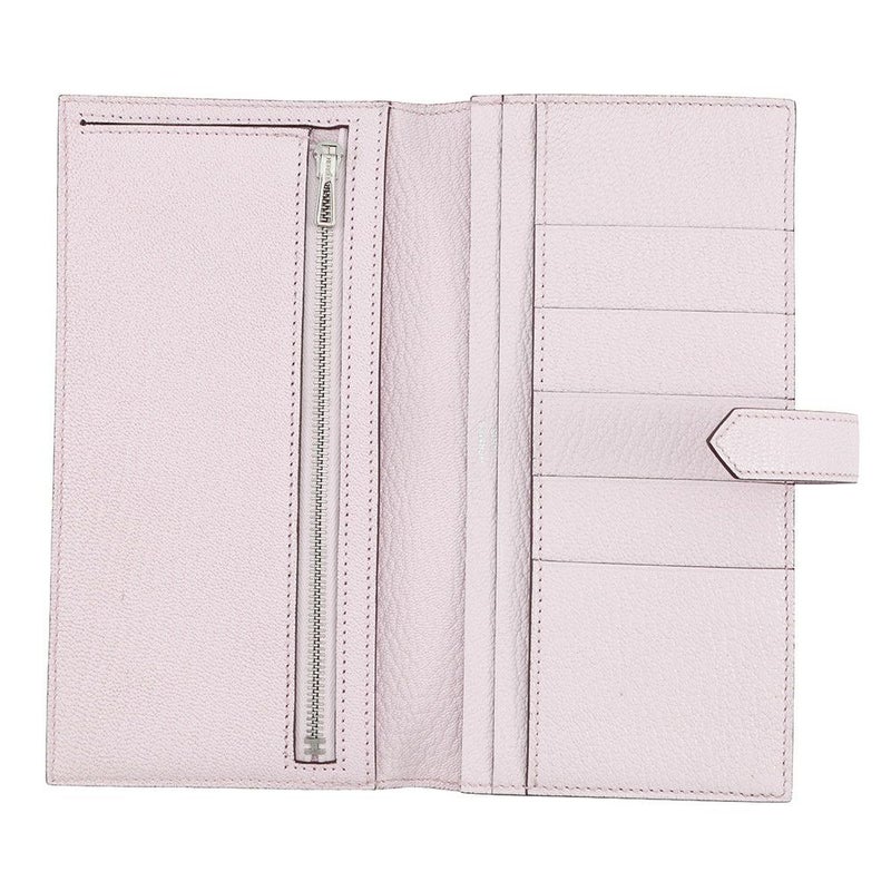 エルメス 長財布 ベアンスフレ モーヴペール/シルバー金具 シェブルミゾル K刻印 HERMES 財布 シェーブル
