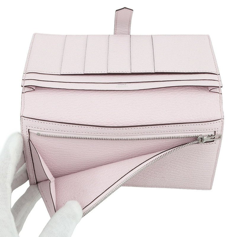 エルメス 長財布 ベアンスフレ モーヴペール/シルバー金具 シェブルミゾル K刻印 HERMES 財布 シェーブル