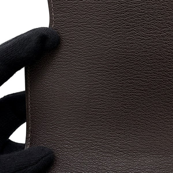 エルメス 財布 ロウリス ルリ スリム エベンヌ/シルバー金具 アリゲーターマット D刻印 財布