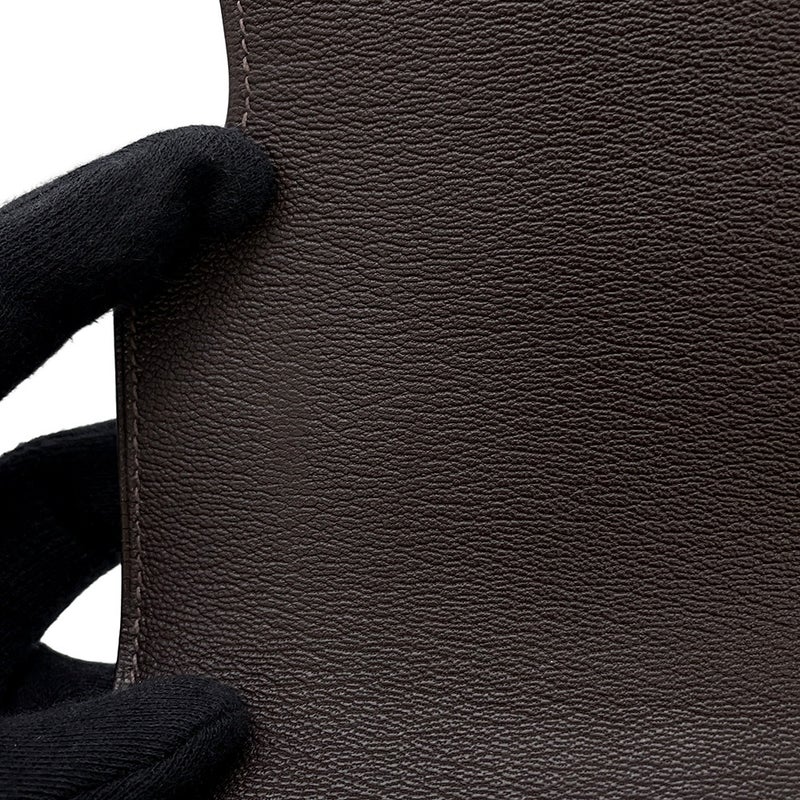 エルメス 財布 ロウリス ルリ スリム エベンヌ/シルバー金具 アリゲーターマット D刻印 財布