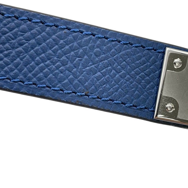 エルメス べルト ケリー・ポケット18 ブルーネイビー/シルバー金具 エプソン K刻印 ポーチ付き