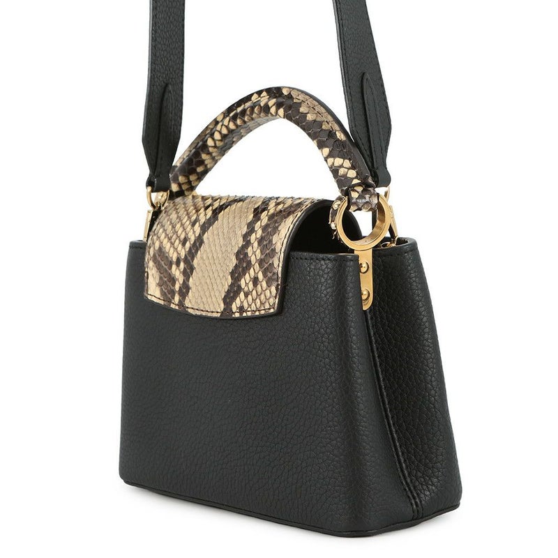 ルイヴィトン ハンドバッグ トリヨンレザー/パイソン カプシーヌ MINI N96467 ヴィトン バッグ 2way ショルダー 黒 ブラック