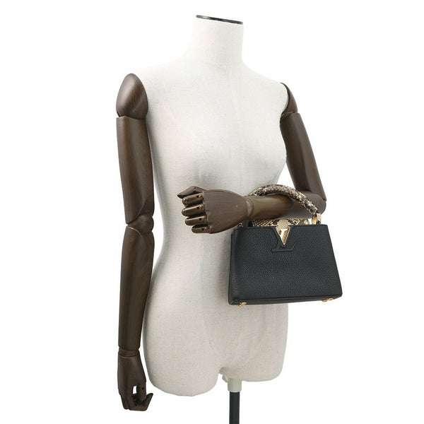 ルイヴィトン ハンドバッグ トリヨンレザー/パイソン カプシーヌ MINI N96467 ヴィトン バッグ 2way ショルダー 黒 ブラック