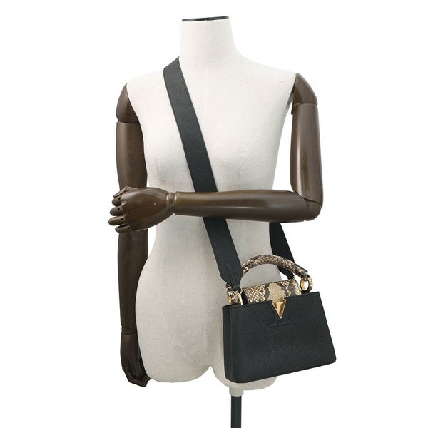 ルイヴィトン ハンドバッグ トリヨンレザー/パイソン カプシーヌ MINI N96467 ヴィトン バッグ 2way ショルダー 黒 ブラック