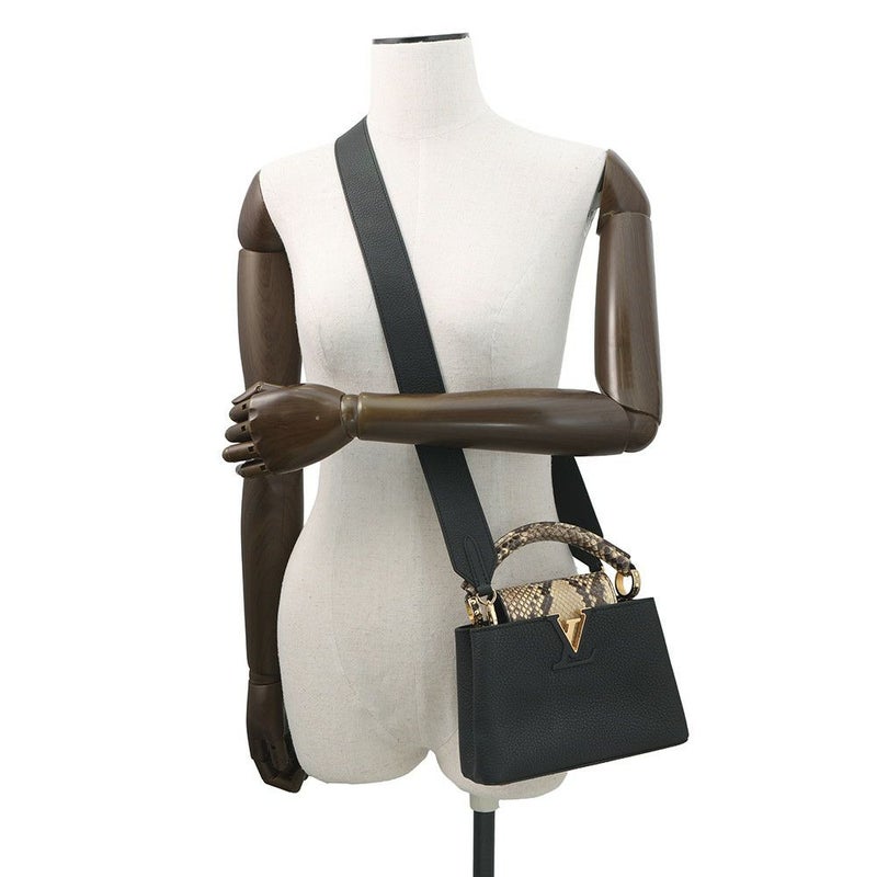 ルイヴィトン ハンドバッグ トリヨンレザー/パイソン カプシーヌ MINI N96467 ヴィトン バッグ 2way ショルダー 黒 ブラック