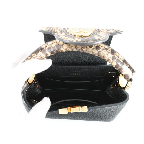ルイヴィトン ハンドバッグ トリヨンレザー/パイソン カプシーヌ MINI N96467 ヴィトン バッグ 2way ショルダー 黒 ブラック