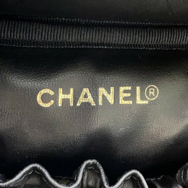 シャネル バニティバッグ ココマーク キャビアスキン 縦型 A01998 CHANEL 化粧ポーチ コスメポーチ 黒