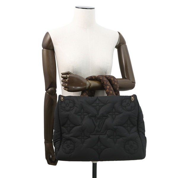 ルイヴィトン トートバッグ リサイクルメタリックナイロン/モノグラム オンザゴーMM M21069 LOUIS VUITTON 黒 ブラック