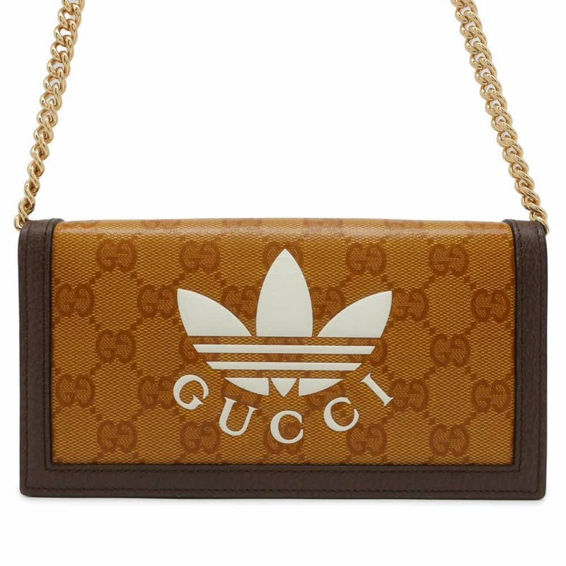 グッチ チェーンウォレット アディダス コラボ トレフォイル プリント 621892 GUCCI 長財布