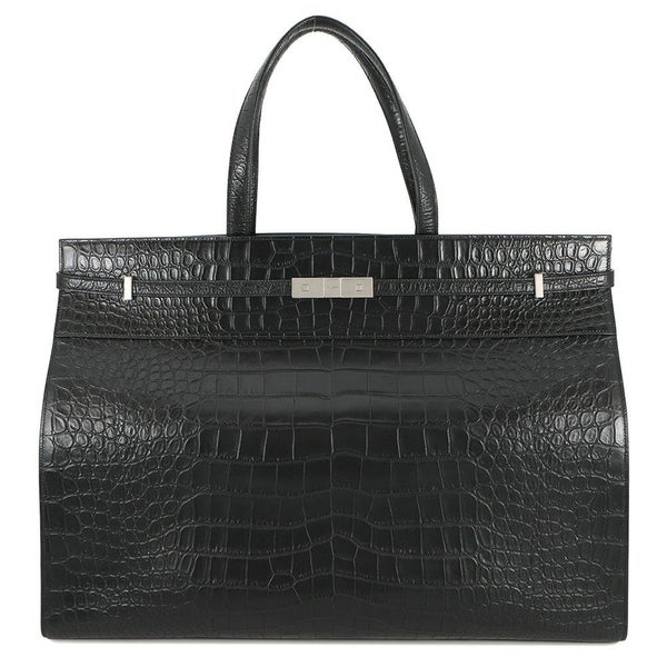 サンローランパリ トートバッグ マンハッタン クロコ型押しレザー 554039 SAINT LAURENT PARIS 黒