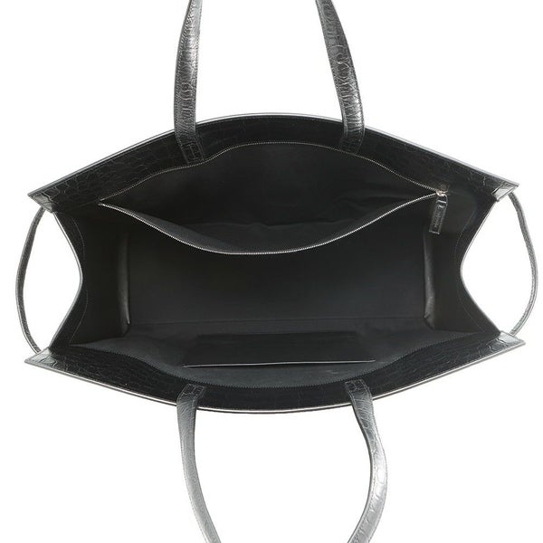 サンローランパリ トートバッグ マンハッタン クロコ型押しレザー 554039 SAINT LAURENT PARIS 黒