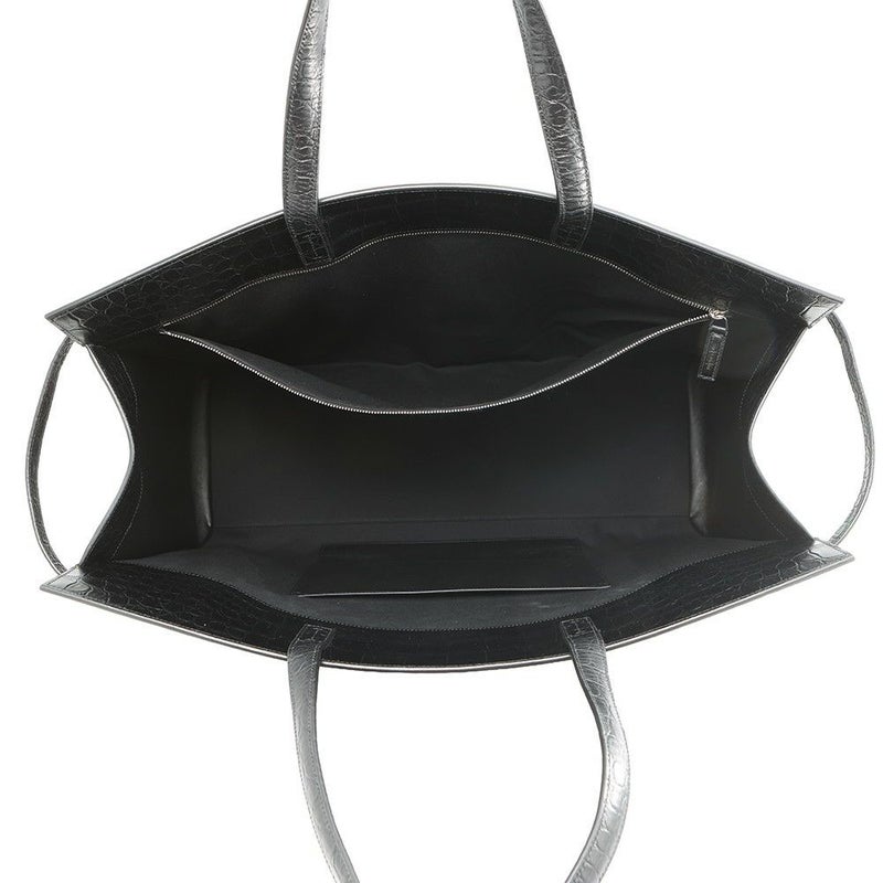 サンローランパリ トートバッグ マンハッタン クロコ型押しレザー 554039 SAINT LAURENT PARIS 黒