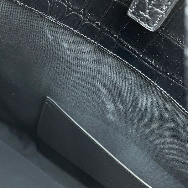 サンローランパリ トートバッグ マンハッタン クロコ型押しレザー 554039 SAINT LAURENT PARIS 黒