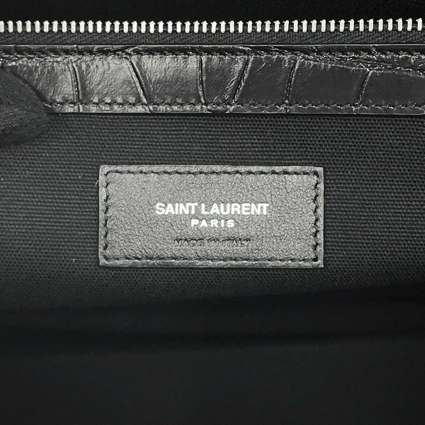 サンローランパリ トートバッグ マンハッタン クロコ型押しレザー 554039 SAINT LAURENT PARIS 黒
