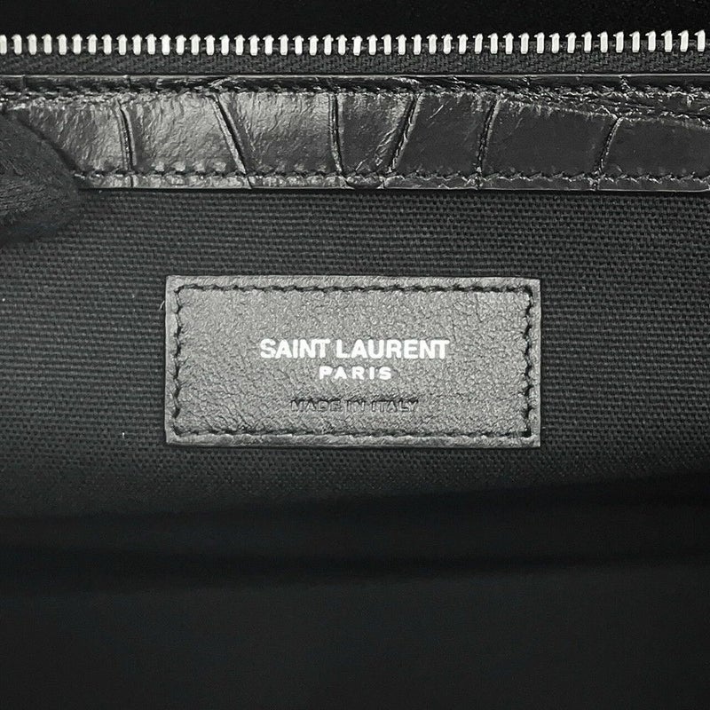 サンローランパリ トートバッグ マンハッタン クロコ型押しレザー 554039 SAINT LAURENT PARIS 黒