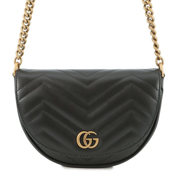 グッチ チェーンショルダーバッグ GGマーモント キルティング レザー 746431 GUCCI 黒