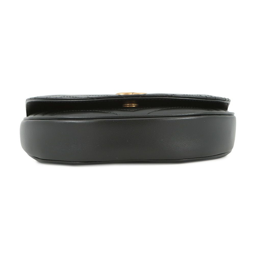 GUCCI GGマーモント ショルダーバッグ 黒 キルティング レザー グッチ GUCCI GGマーモント キルティングレザー チェーン 739681