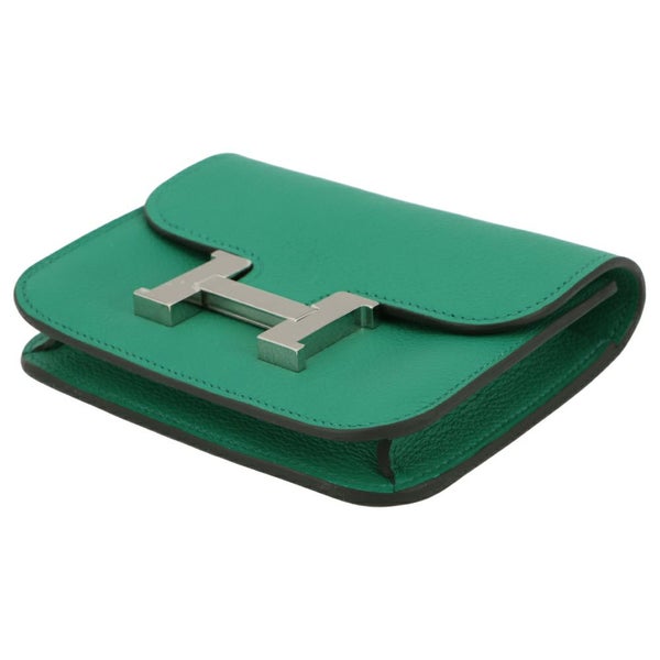 エルメス 財布 コンスタンス スリム ヴェルソ ヴェールヴェルティゴ/ブルーザンジバル/シルバー金具 エバーカラー W刻印 HERMES 財布