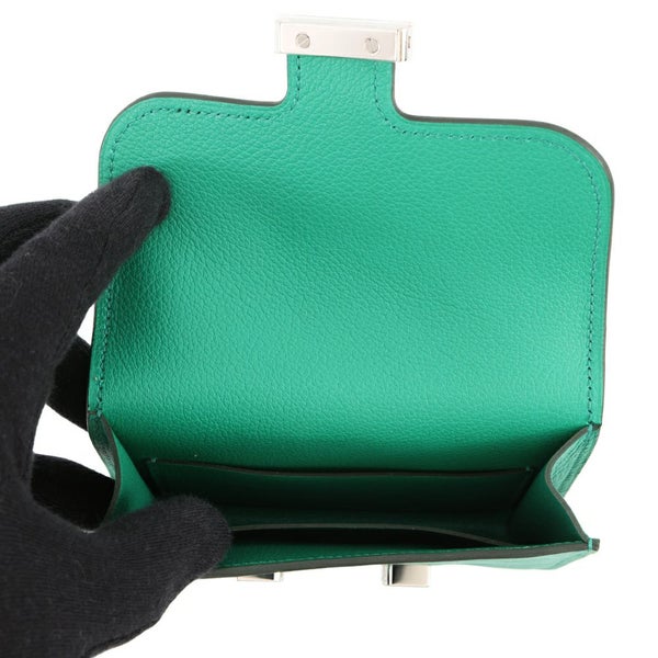 エルメス 財布 コンスタンス スリム ヴェルソ ヴェールヴェルティゴ/ブルーザンジバル/シルバー金具 エバーカラー W刻印 HERMES 財布