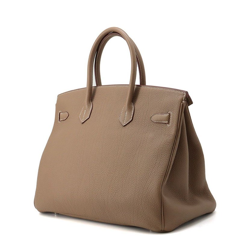 エルメス バーキン35 エトゥープ/シルバー金具 トゴ □Q刻印 HERMES Birkin ハンドバッグ