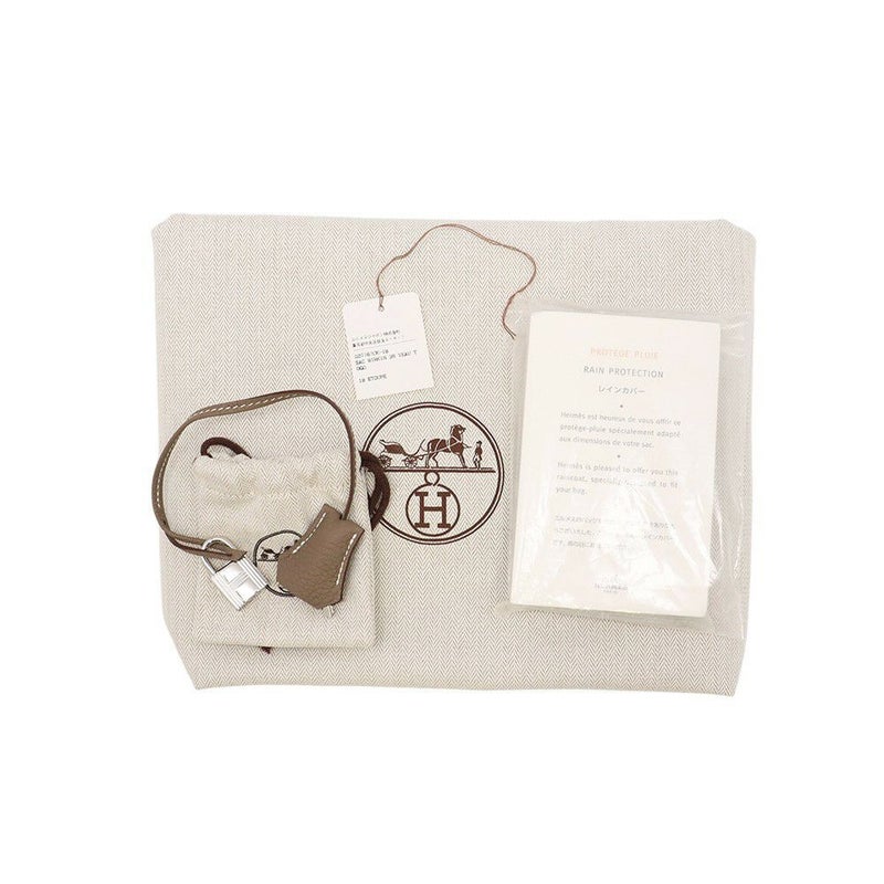 エルメス バーキン35 エトゥープ/シルバー金具 トゴ □Q刻印 HERMES Birkin ハンドバッグ