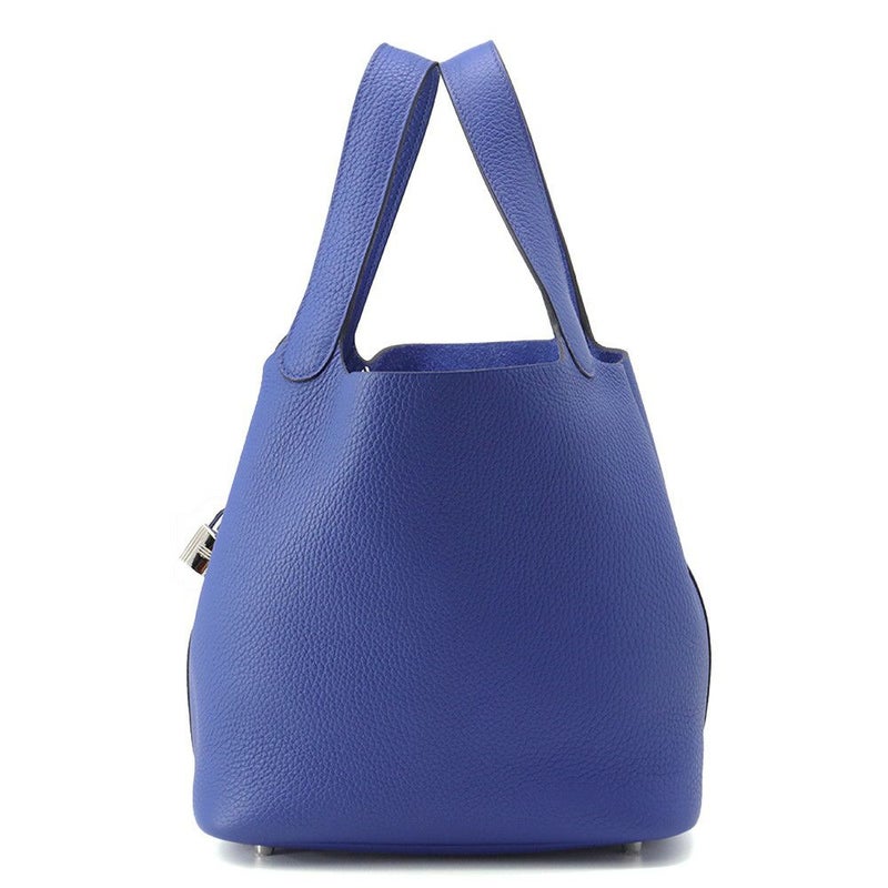 エルメス ハンドバッグ ピコタンロックMM ブルーロイヤル/シルバー金具 トリヨンクレマンス U刻印