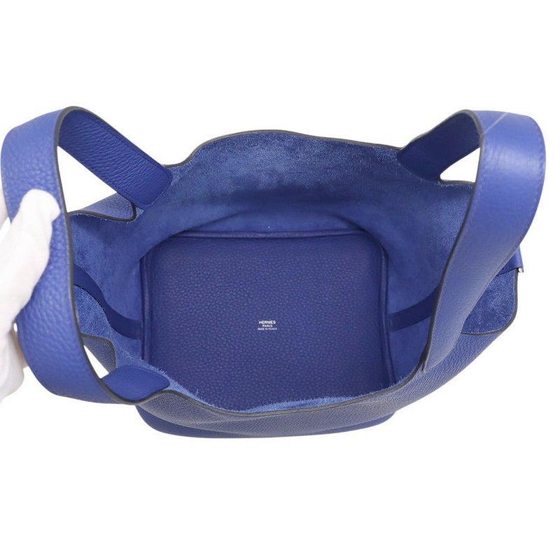 エルメス ハンドバッグ ピコタンロックMM ブルーロイヤル/シルバー金具 トリヨンクレマンス U刻印
