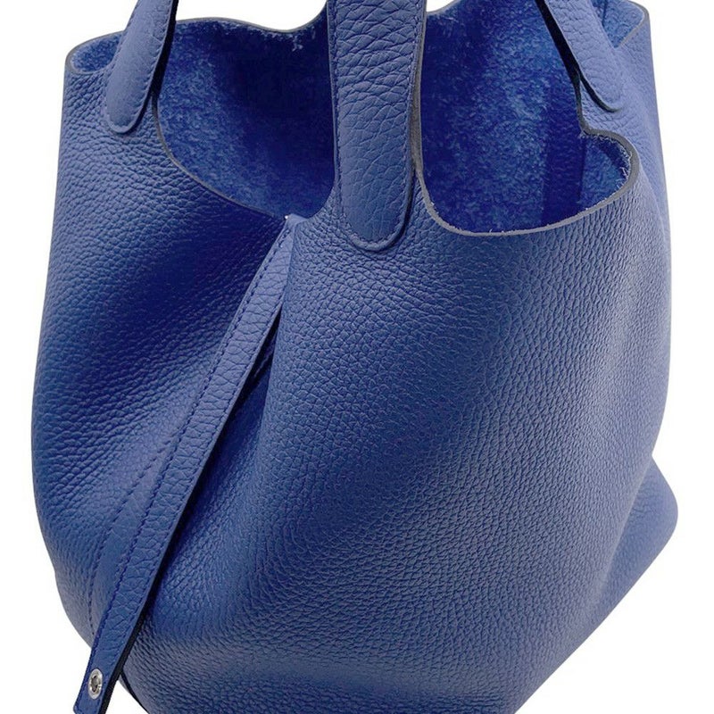 エルメス ハンドバッグ ピコタンロックMM ブルーロイヤル/シルバー金具 トリヨンクレマンス U刻印