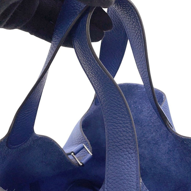 エルメス ハンドバッグ ピコタンロックMM ブルーロイヤル/シルバー金具 トリヨンクレマンス U刻印