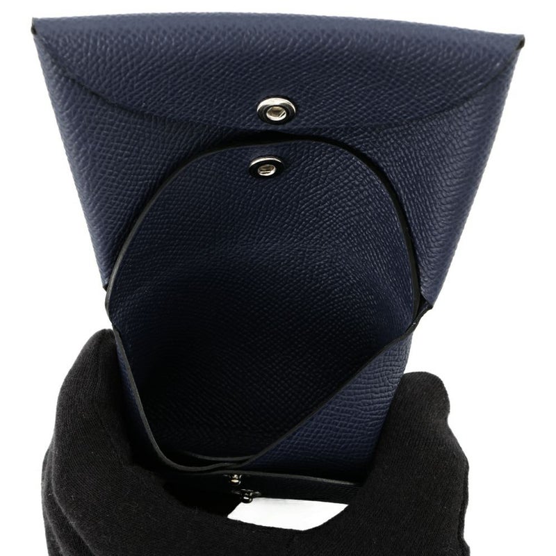 エルメス コインケース カルヴィ デュオ ブルーニュイ/シルバー金具 エプソン K刻印 財布