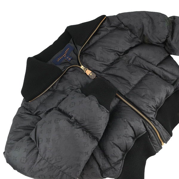 ルイヴィトン ダウンジャケット クロップド モノグラム パファジャケット レディースサイズ38 アウター ブラック 黒 セール品