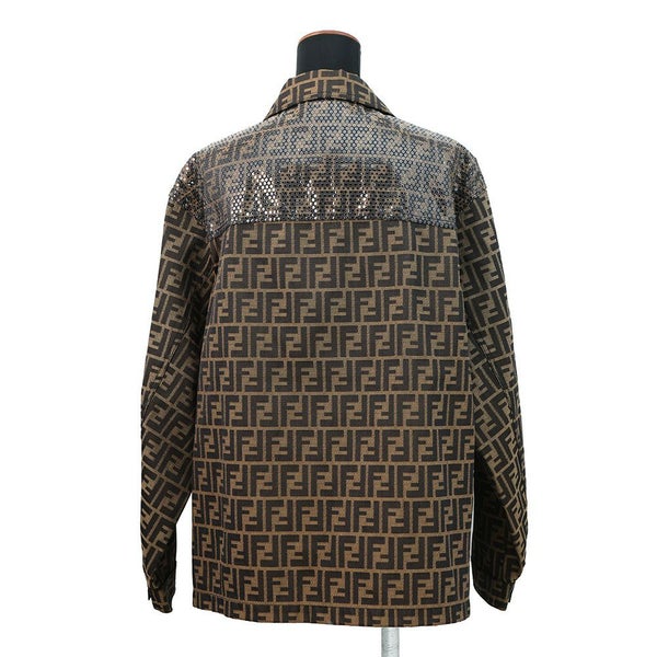 フェンディ ジャケット ズッカ柄 ロゴ 総柄 ポリエステル レディースサイズ44 FENDI アウター