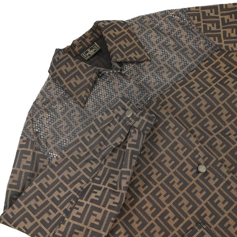 フェンディ ジャケット ズッカ柄 ロゴ 総柄 ポリエステル レディースサイズ44 FENDI アウター