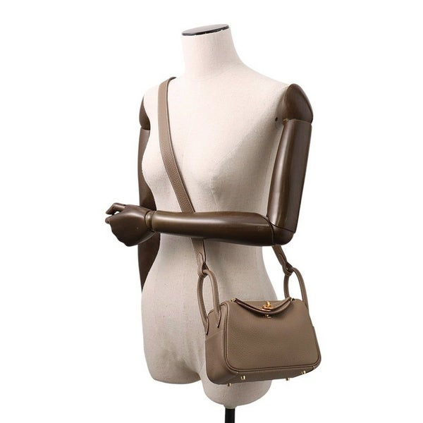 エルメス リンディ ミニ エトゥープ/ゴールド金具 トリヨンクレマンス Z刻印 2wayショルダー