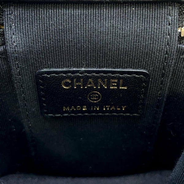 シャネル チェーンショルダーバッグ ココマーク マトラッセ ココボール バニティバッグ ツイード AP1447 黒