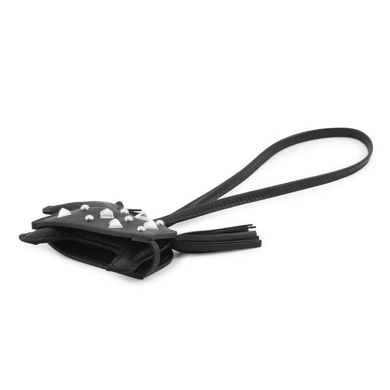 エルメス バッグチャーム ロデオPM ロベオ ロック ブラック/シルバー金具 ラムスキン K刻印 黒