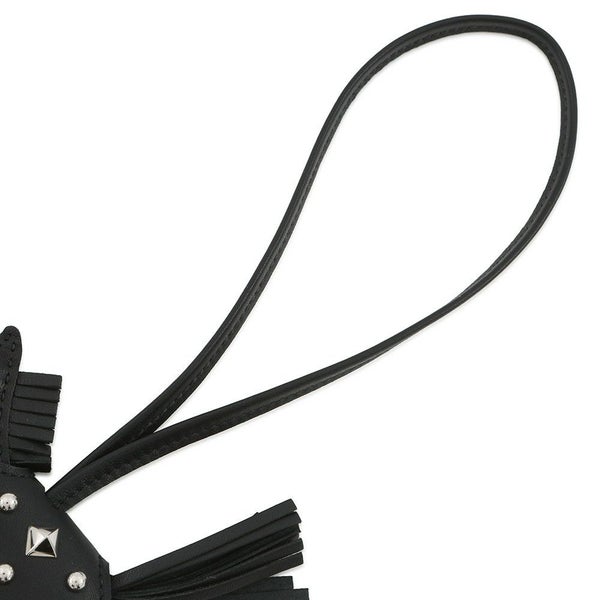 エルメス バッグチャーム ロデオPM ロベオ ロック ブラック/シルバー金具 ラムスキン K刻印 黒