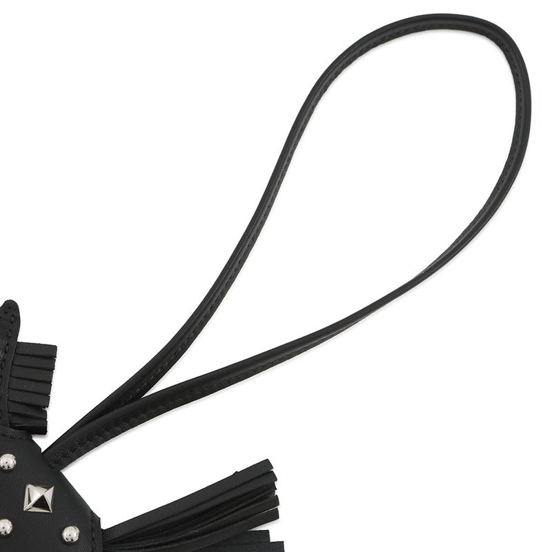 エルメス バッグチャーム ロデオPM ロベオ ロック ブラック/シルバー金具 ラムスキン K刻印 黒