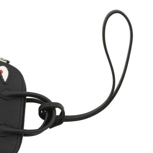 エルメス バッグチャーム ボリードシャーク ブラック/シルバー金具 スイフト K刻印 黒