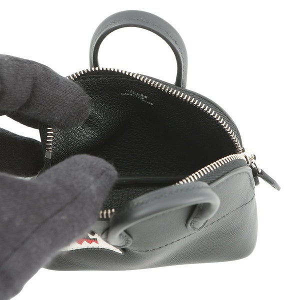 エルメス バッグチャーム ボリードシャーク ブラック/シルバー金具 スイフト K刻印 黒